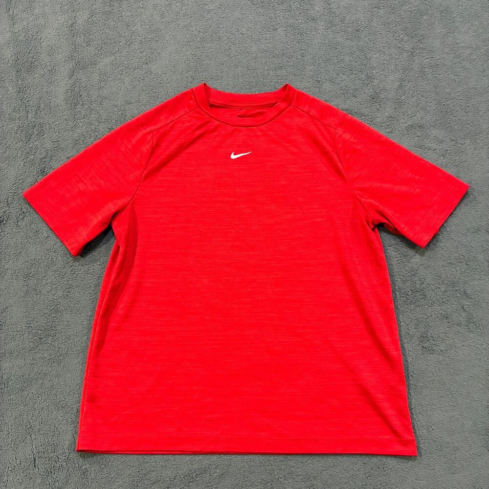 Nike Multi Dri-FIT Red Athletic Casual Short Sleeve Training Shirt Youth Size XL